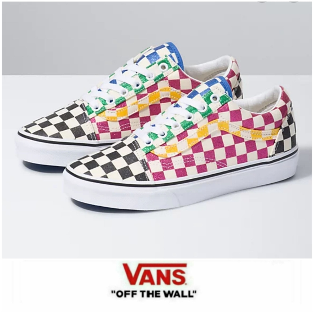 Stylish Old Skool Colorful Checkerboard VANS